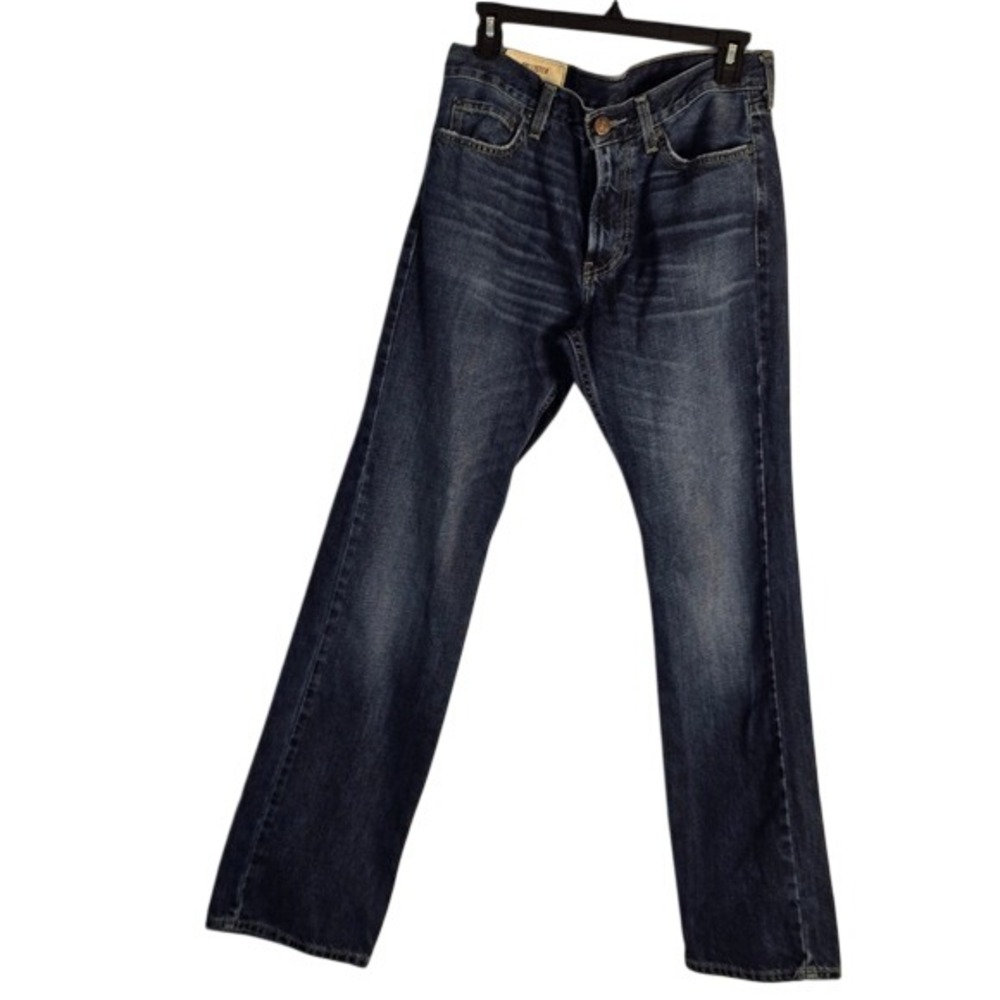 Hollister Boot Jeans Mens 31x32 Dark Wash 100% Cotton Denim Blue Streetwear Y2K